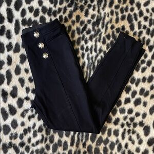 Zara Black legging with Gold Button Accents